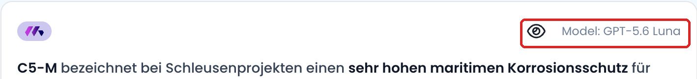Antwort mit der Angabe „Model: GPT-5.6 Luna“