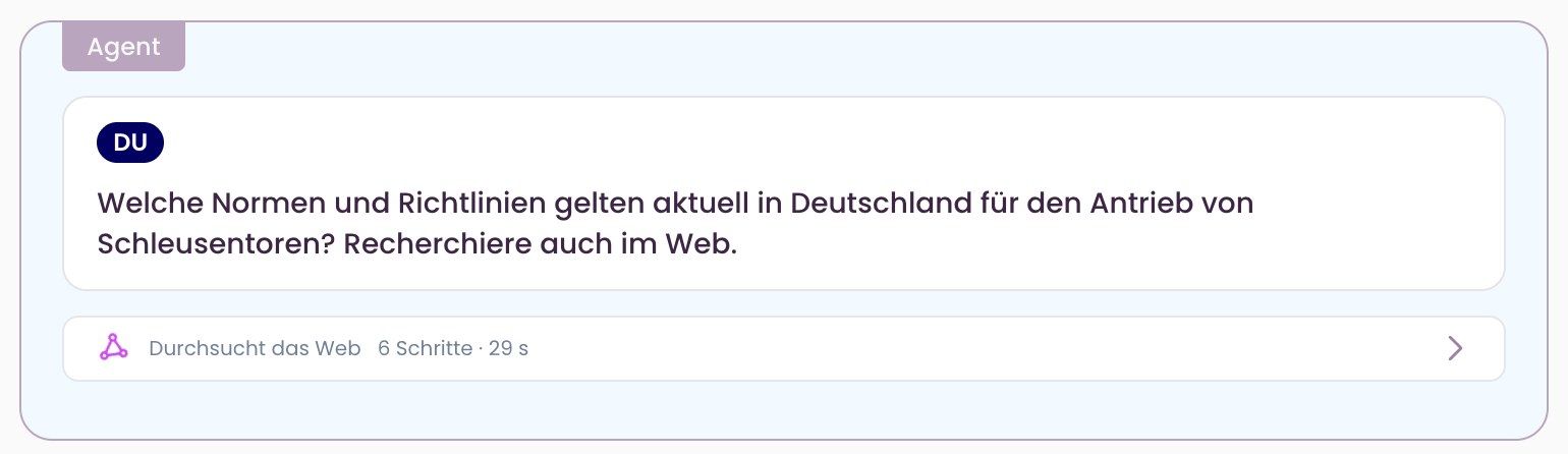 Agent-Rahmen mit Schrittanzeige