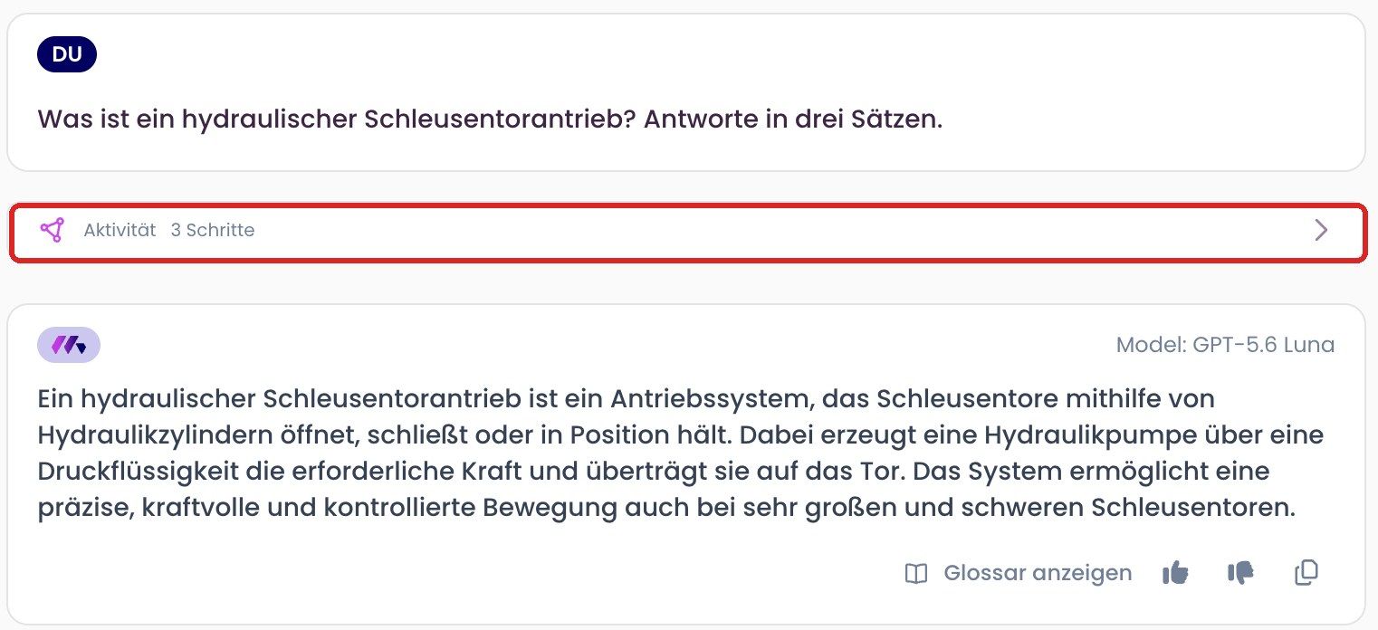 Antwort ohne Agent Mode