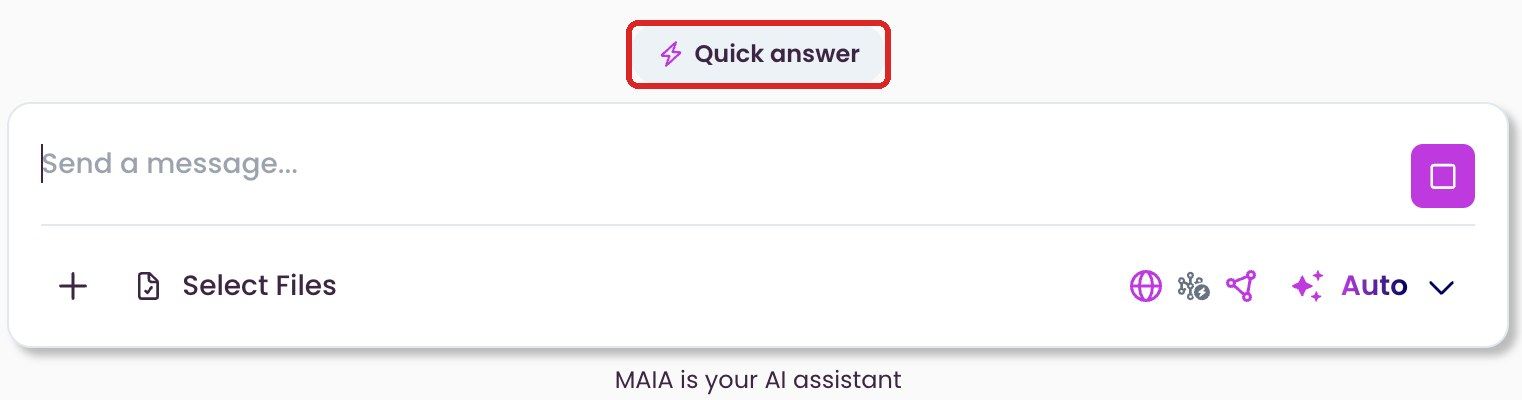 “Quick answer” button during research