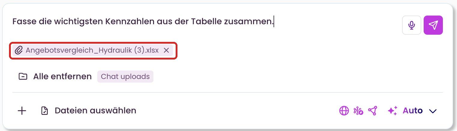 Hochgeladene Datei im Eingabefeld