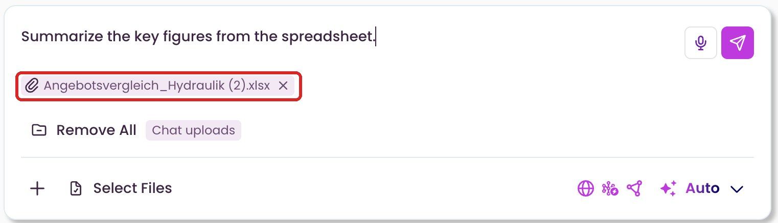 Uploaded file as a chip in the input box